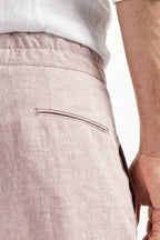 PINI PARMA | Double Pleated Linen Shorts | Dusty Rose