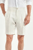 PINI PARMA | Striped Linen Shorts | Brown Stripe