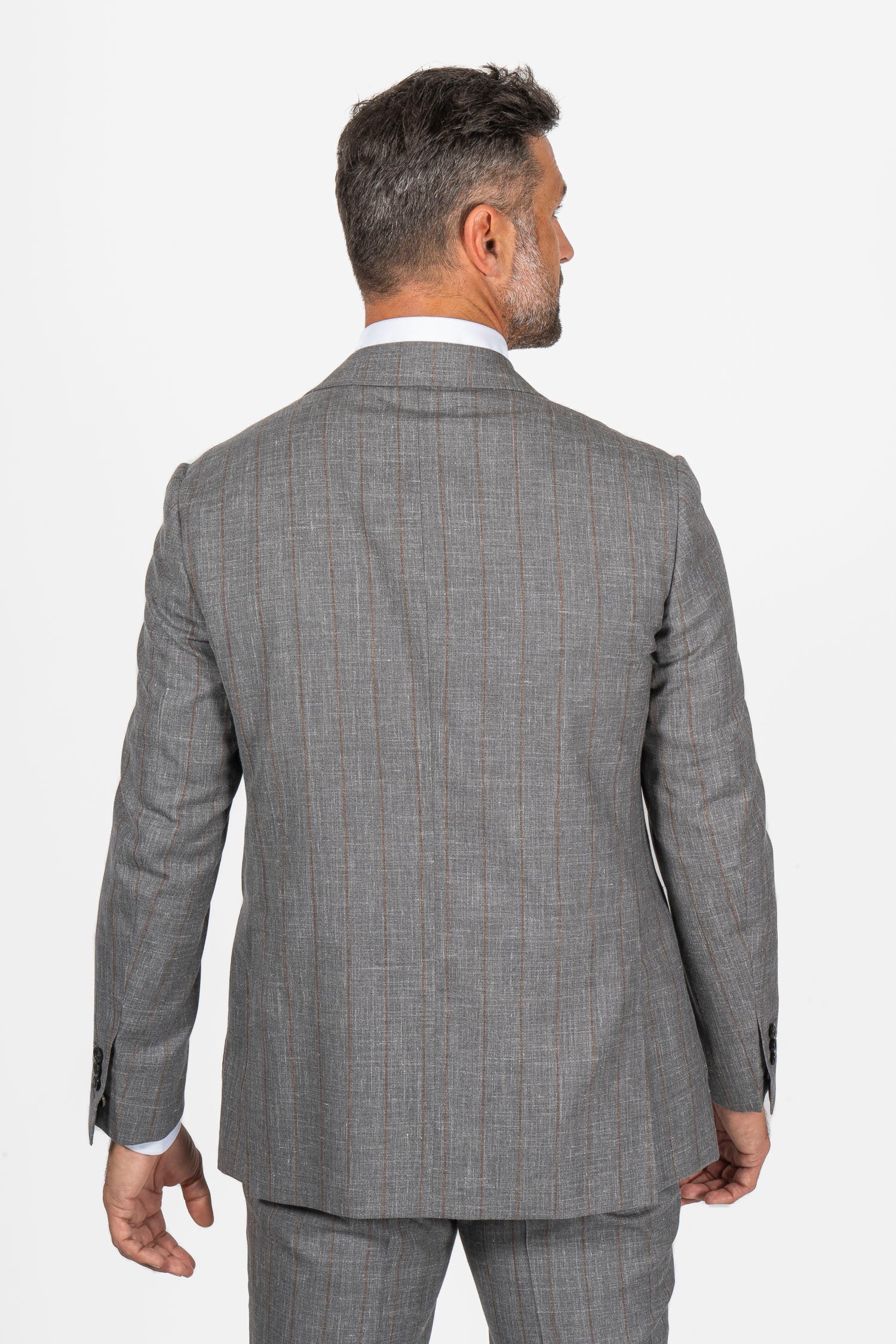 CANALI | Drop 7 Wool & Silk Pinstripe Suit | Grey