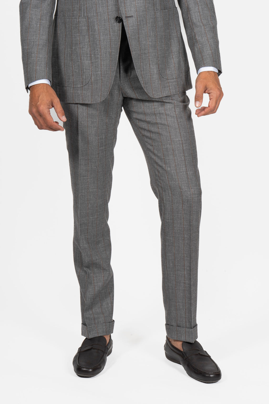 CANALI | Drop 7 Wool & Silk Pinstripe Suit | Grey