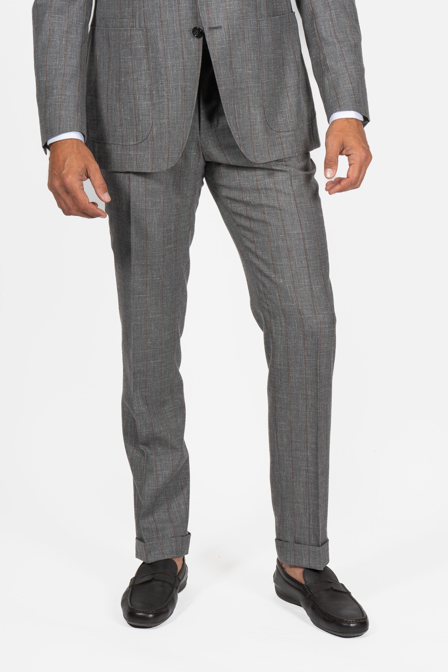 CANALI | Drop 7 Wool & Silk Pinstripe Suit | Grey