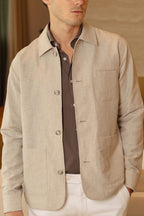 ETON | Overshirt With Patch Pockets | Beige