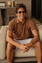 FEDELI | Cotton Pique Polo | Clay