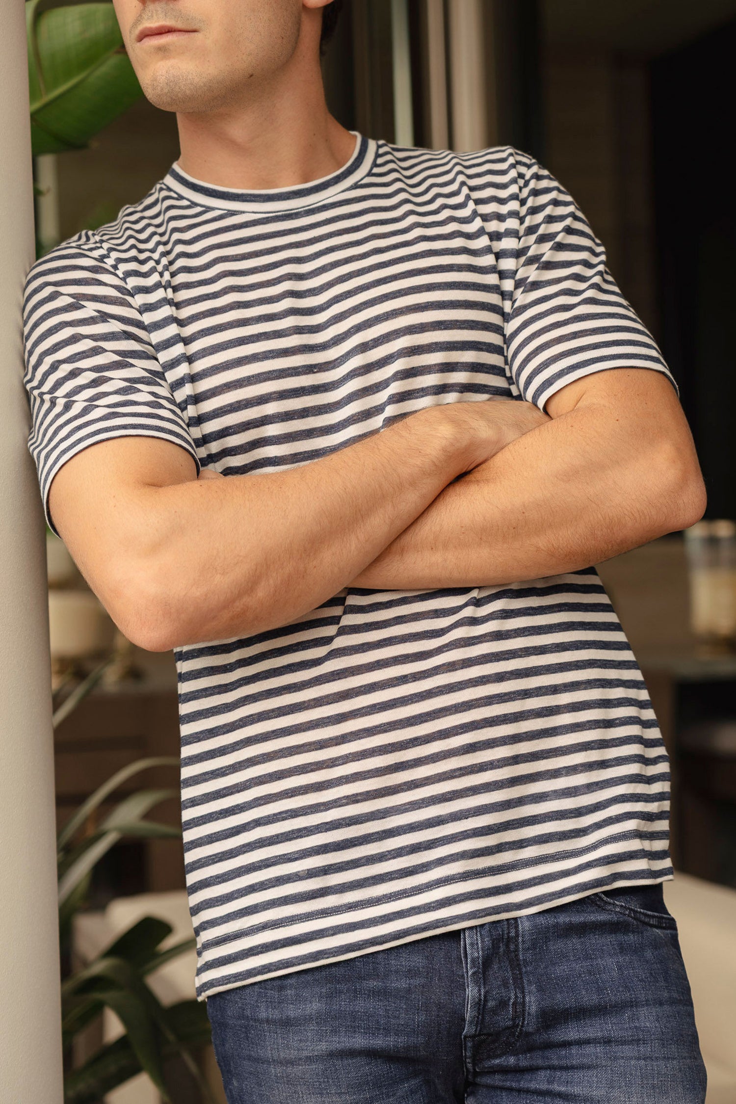 FEDELI | Striped T-shirt | Navy & White