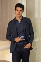FEDELI | Rumba Knitted Polo | Ocean Blue