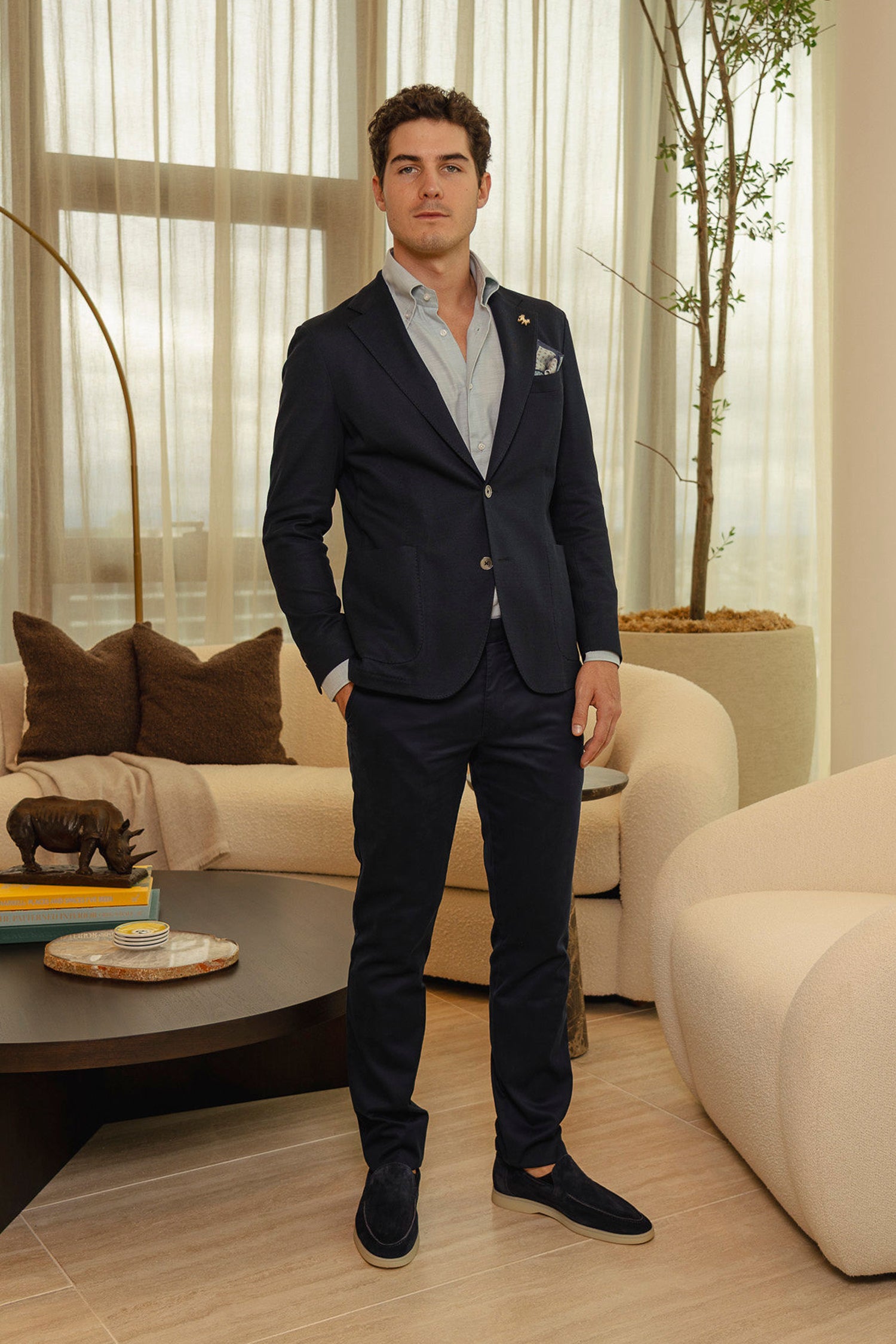 MMX | Slim Fit Chino With Silk | Navy