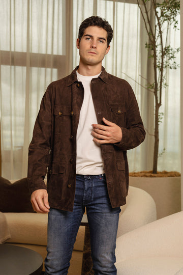 CANALI Chocolate Safari Shirt-Jacket