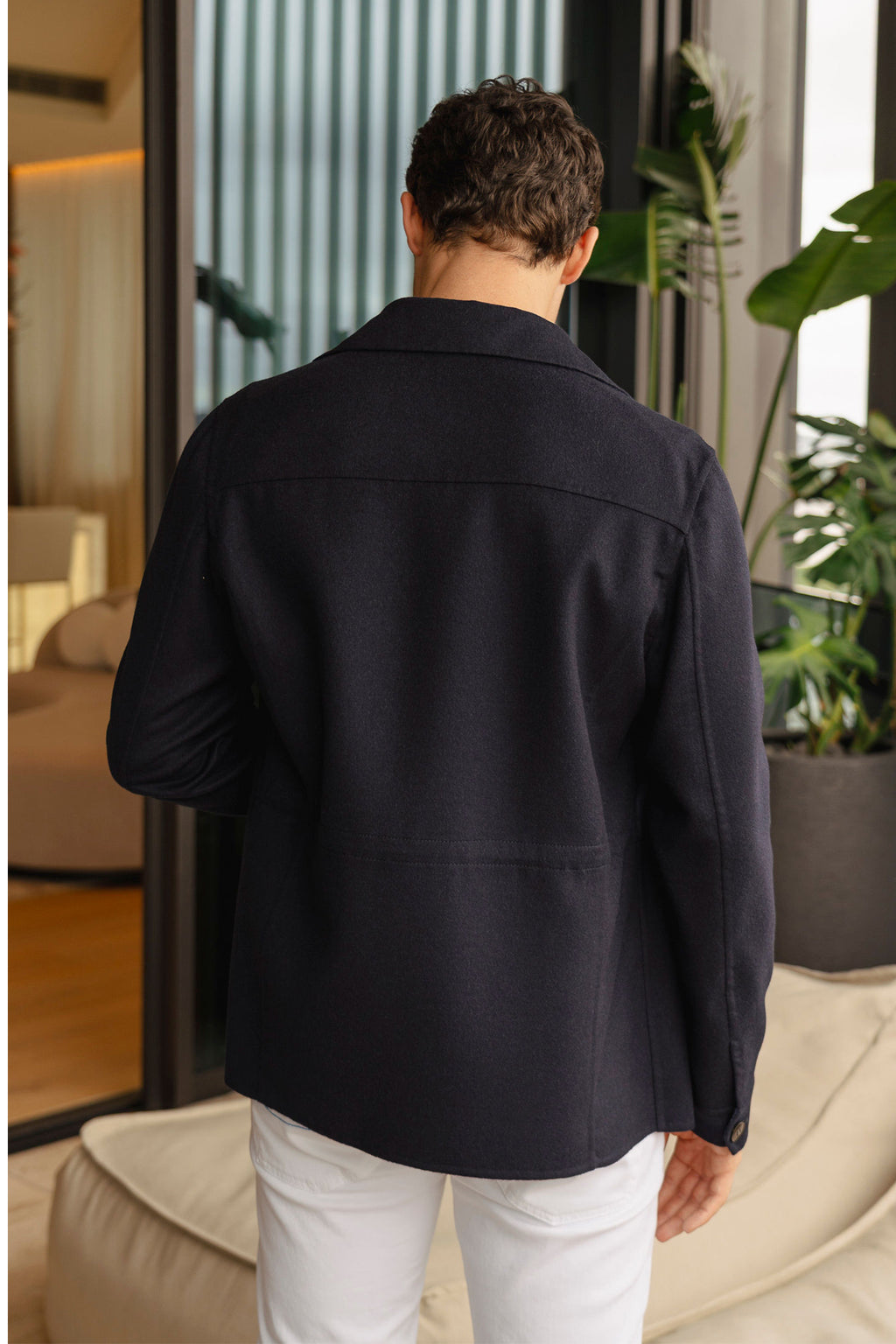 CANALI | Wool Safari Coat | Navy