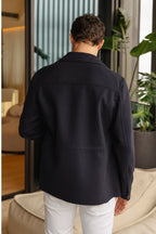 CANALI | Wool Safari Coat | Navy