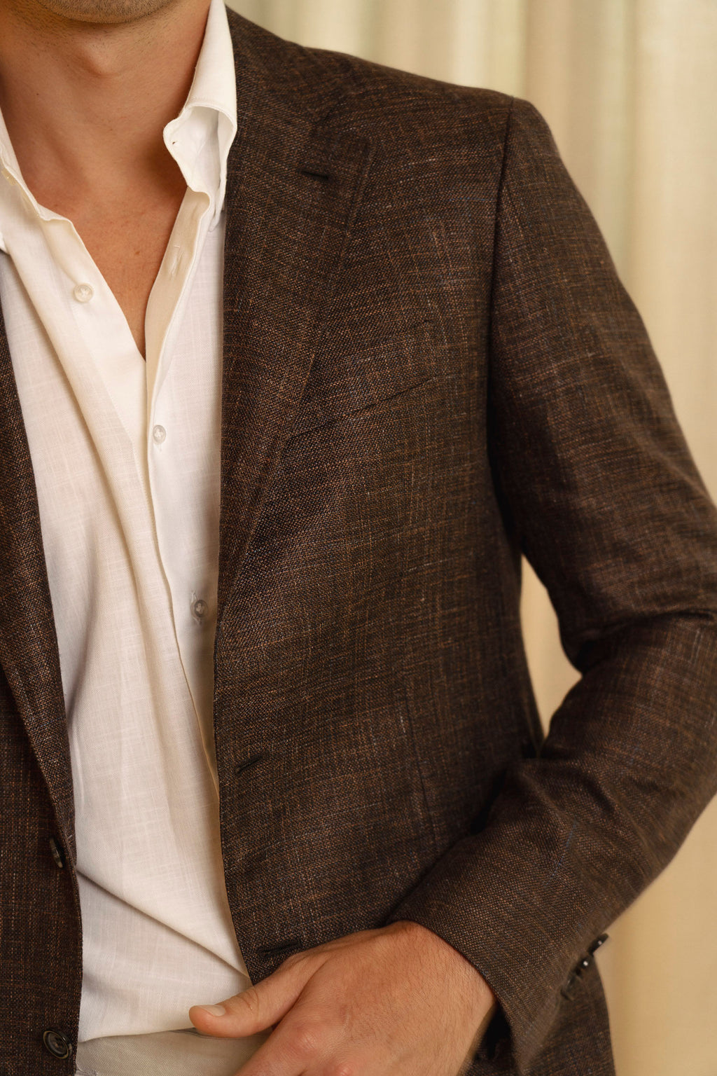 CANALI | Drop 7 Wool Blend Jacket | Chocolate