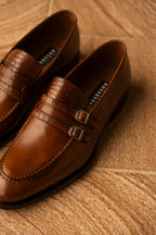 FRATELLI ROSSETTI | Crocodile Monk Strap | Tan