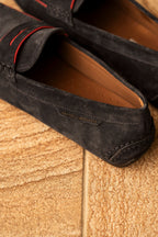 FRATELLI ROSSETTI | Suede Driving Loafer | Navy & Red