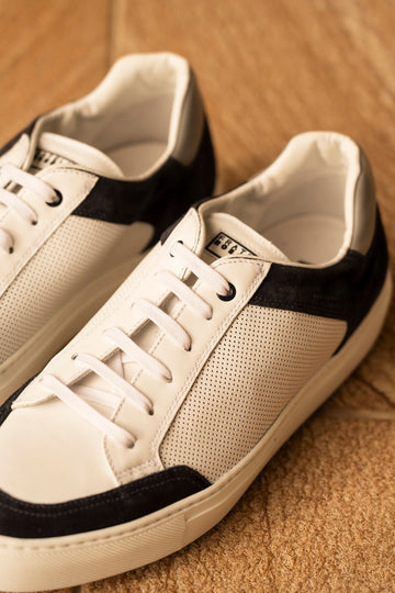 FRATELLI ROSSETTI Navy & White Perforated Sand Shoe