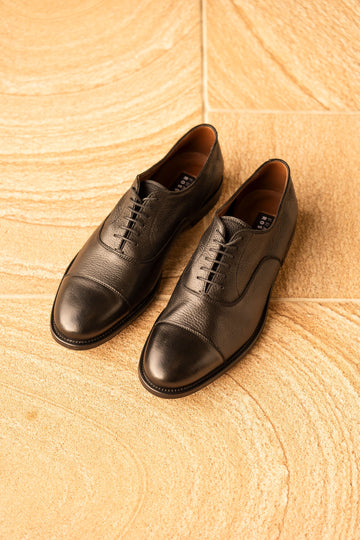 FRATELLI ROSSETTI Black Deerskin Lace-Up