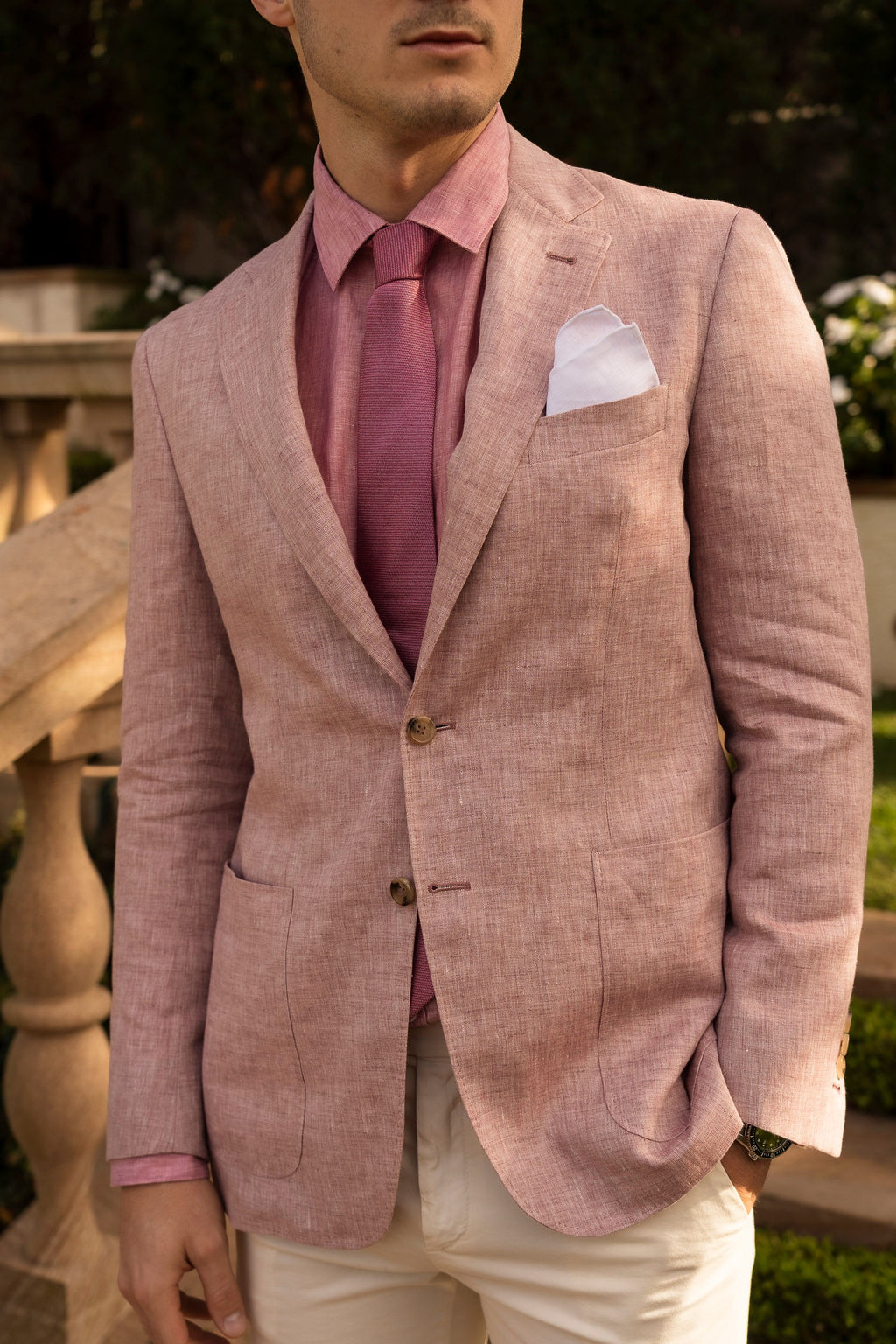 CANALI | Drop 7 Linen Jacket | Pink