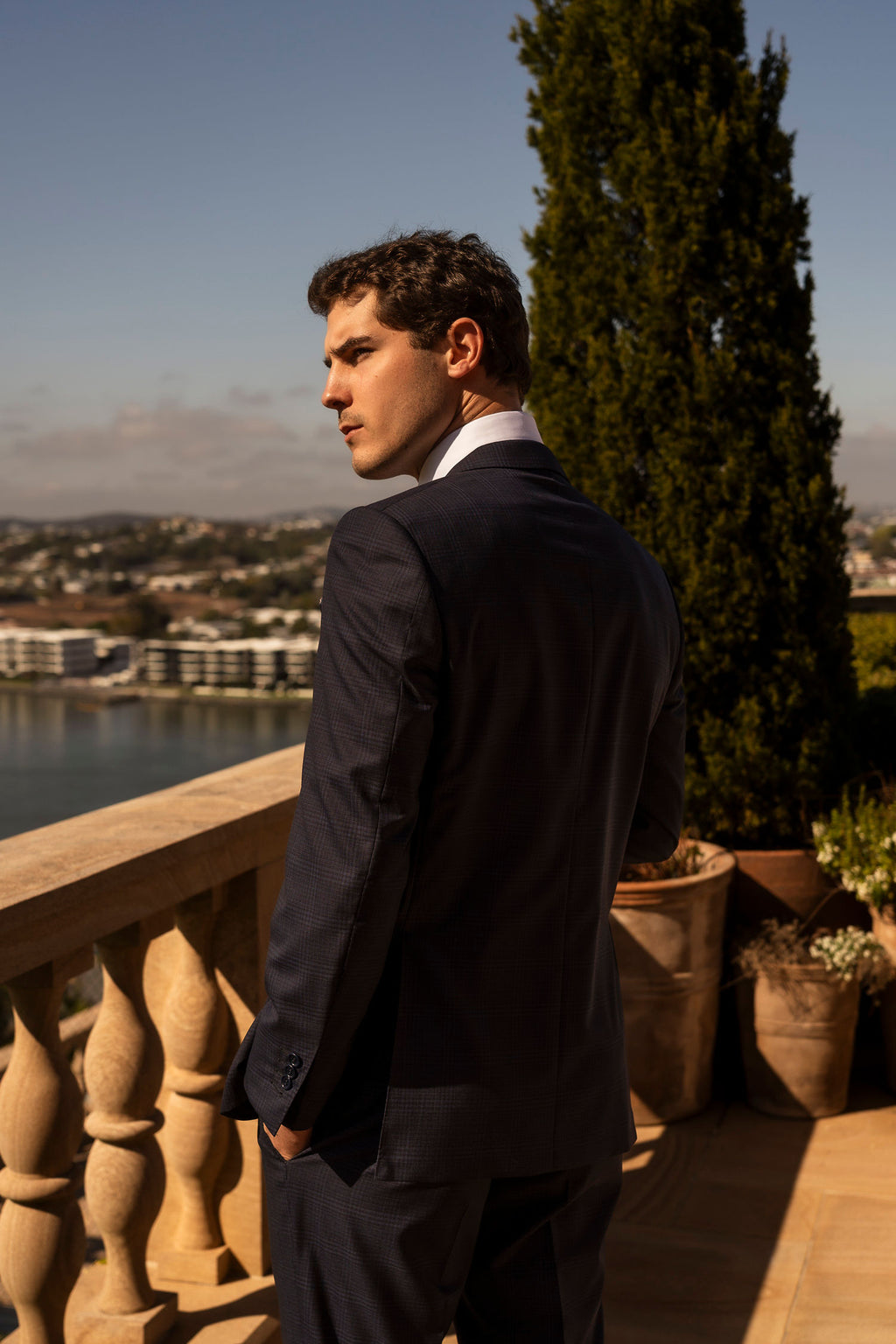 CANALI | Multi-Line Check Suit | Navy
