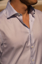 CANALI | Regular Fit Textured Shirt | Pale Blue