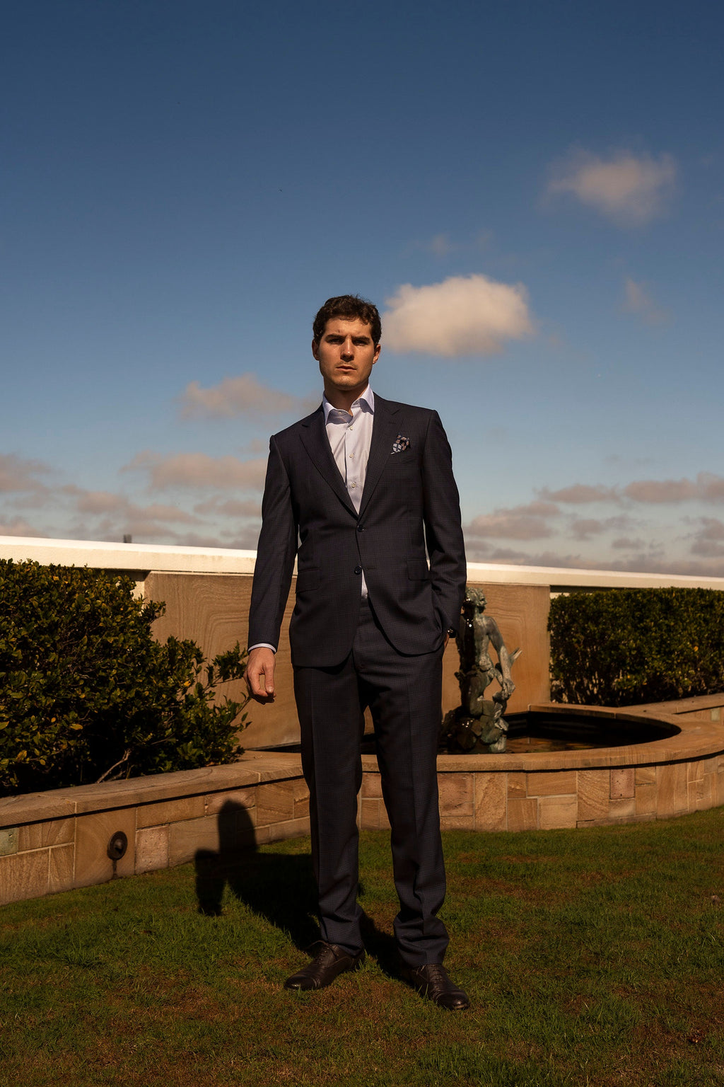 CANALI | Multi-Line Check Suit | Navy