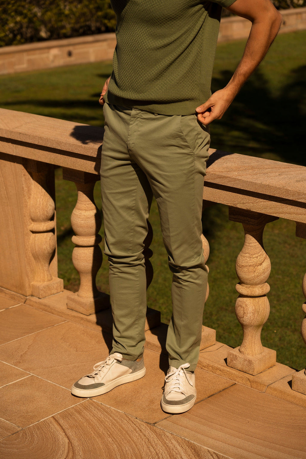 CANALI | Slim Leg Stretch Chino | Pistachio