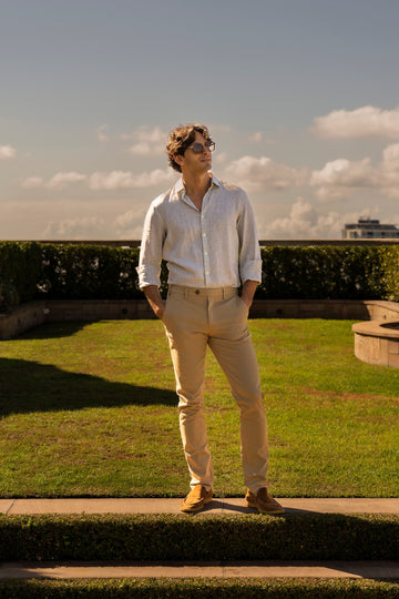 CANALI Pistachio Linen Shirt With Placket