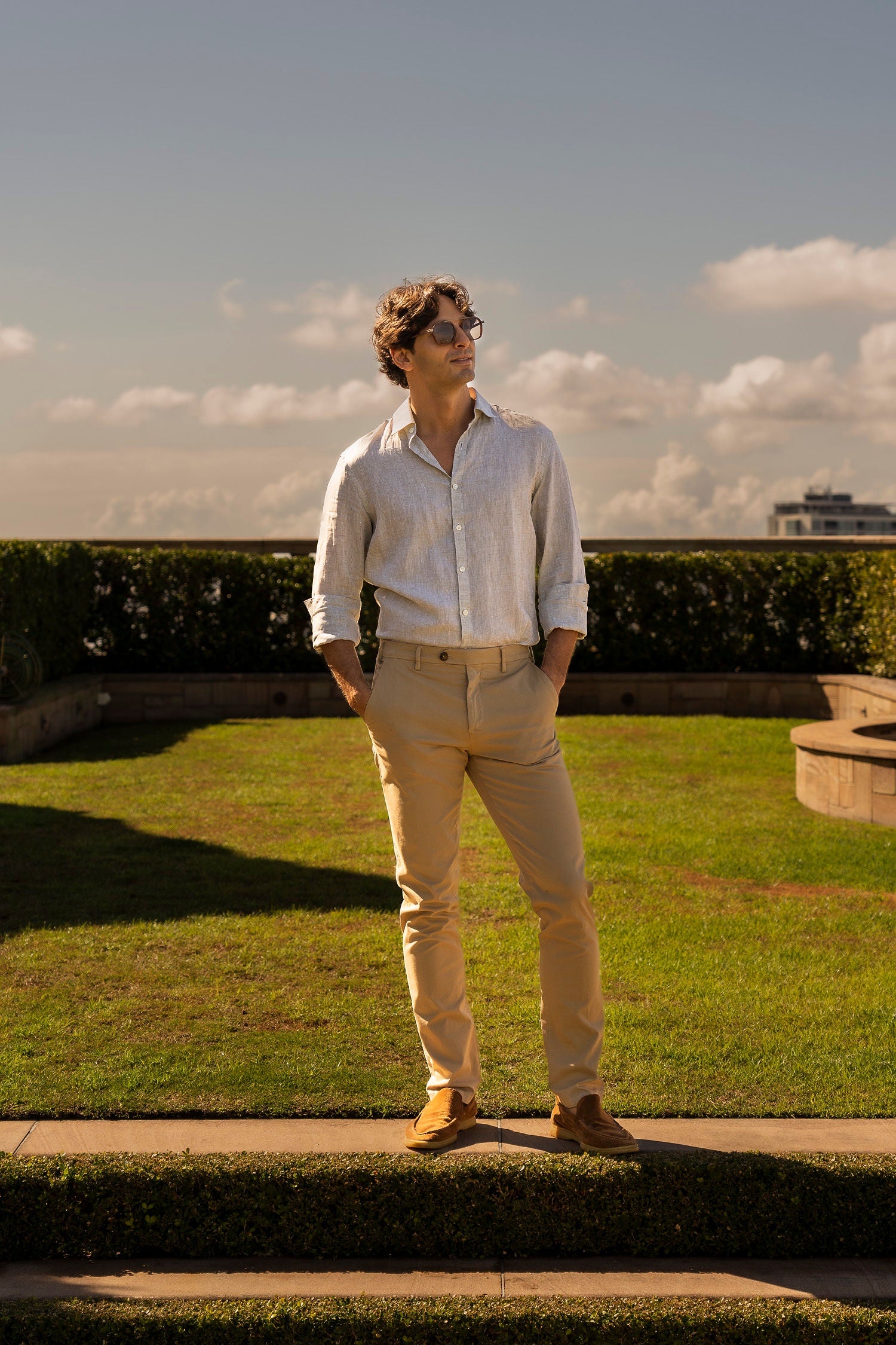 CANALI | Slim Leg Stretch Chino | Biscuit