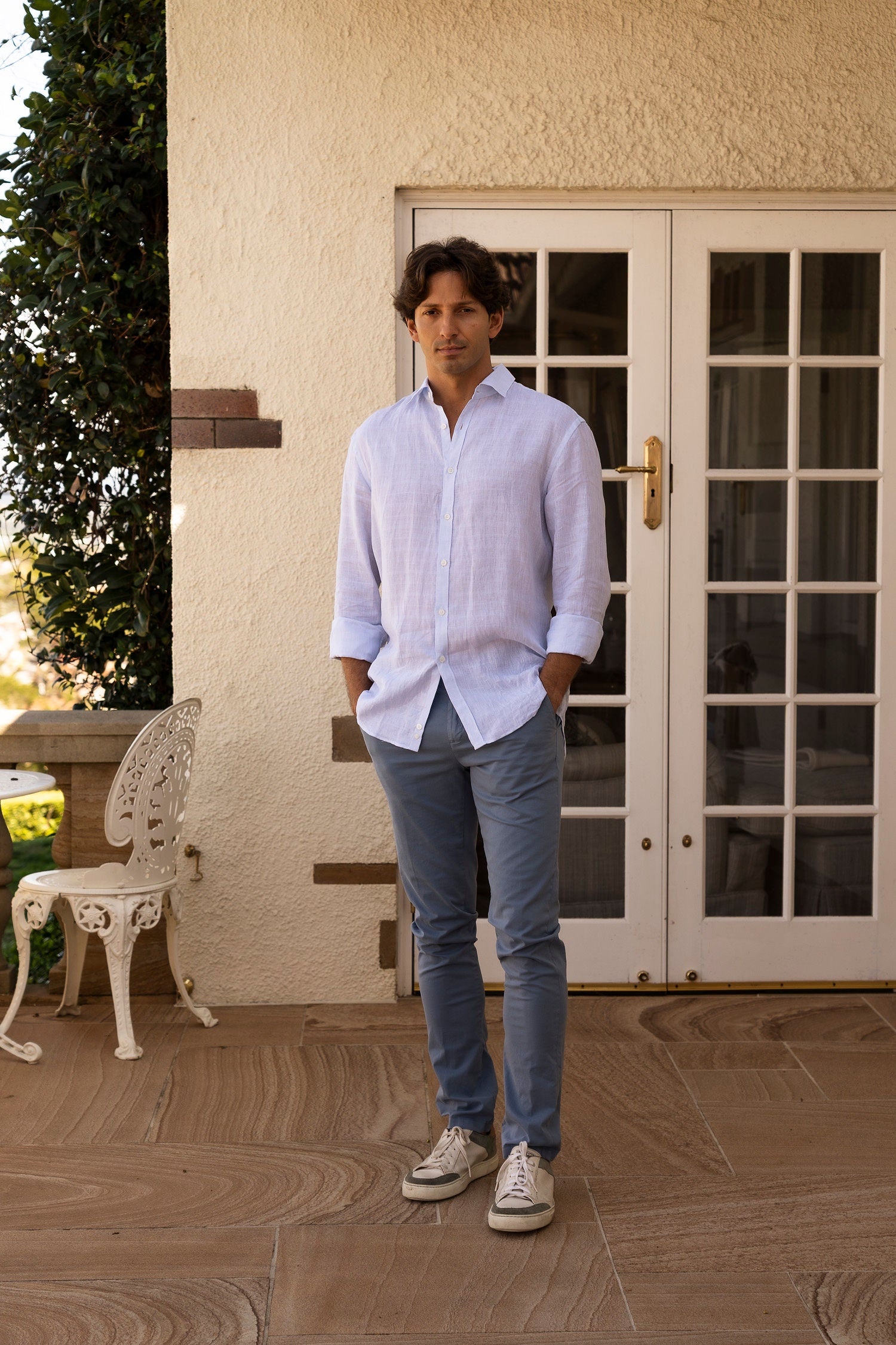 CANALI | Self-Checked Shirt | Sky