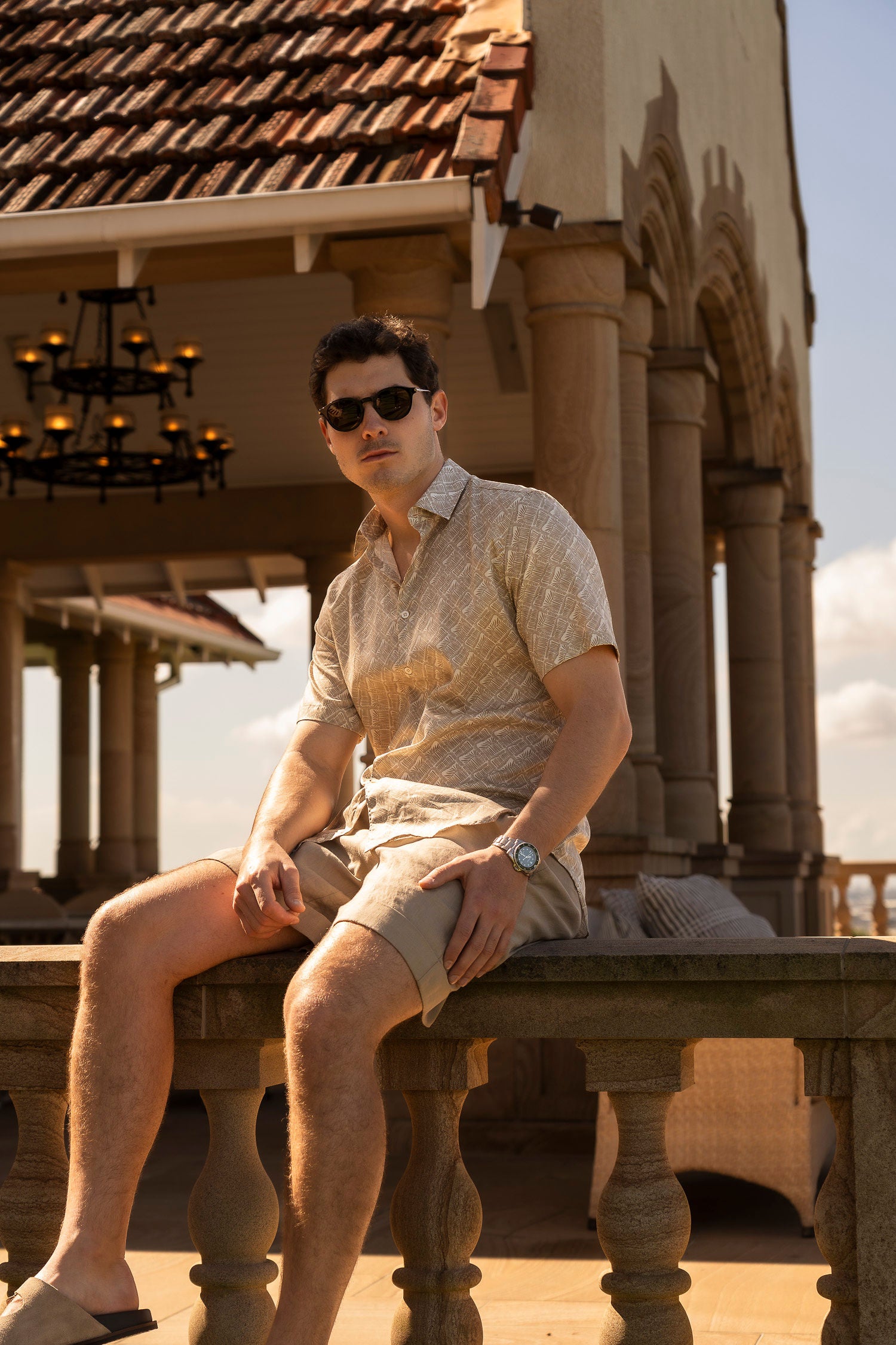 CANALI | Leaf Shirt | Beige-Brown