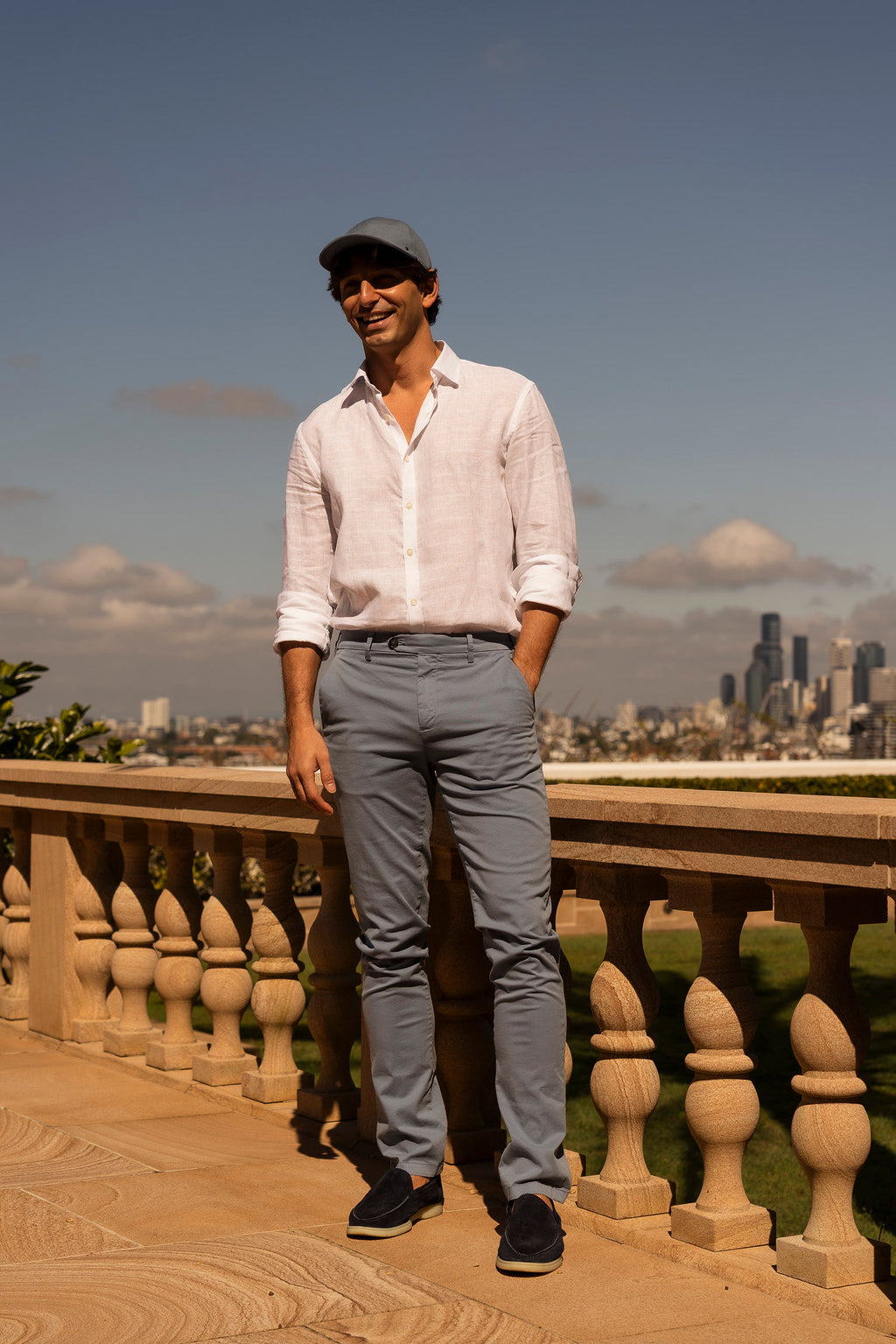 CANALI | Slim Leg Stretch Chino | Sky Blue
