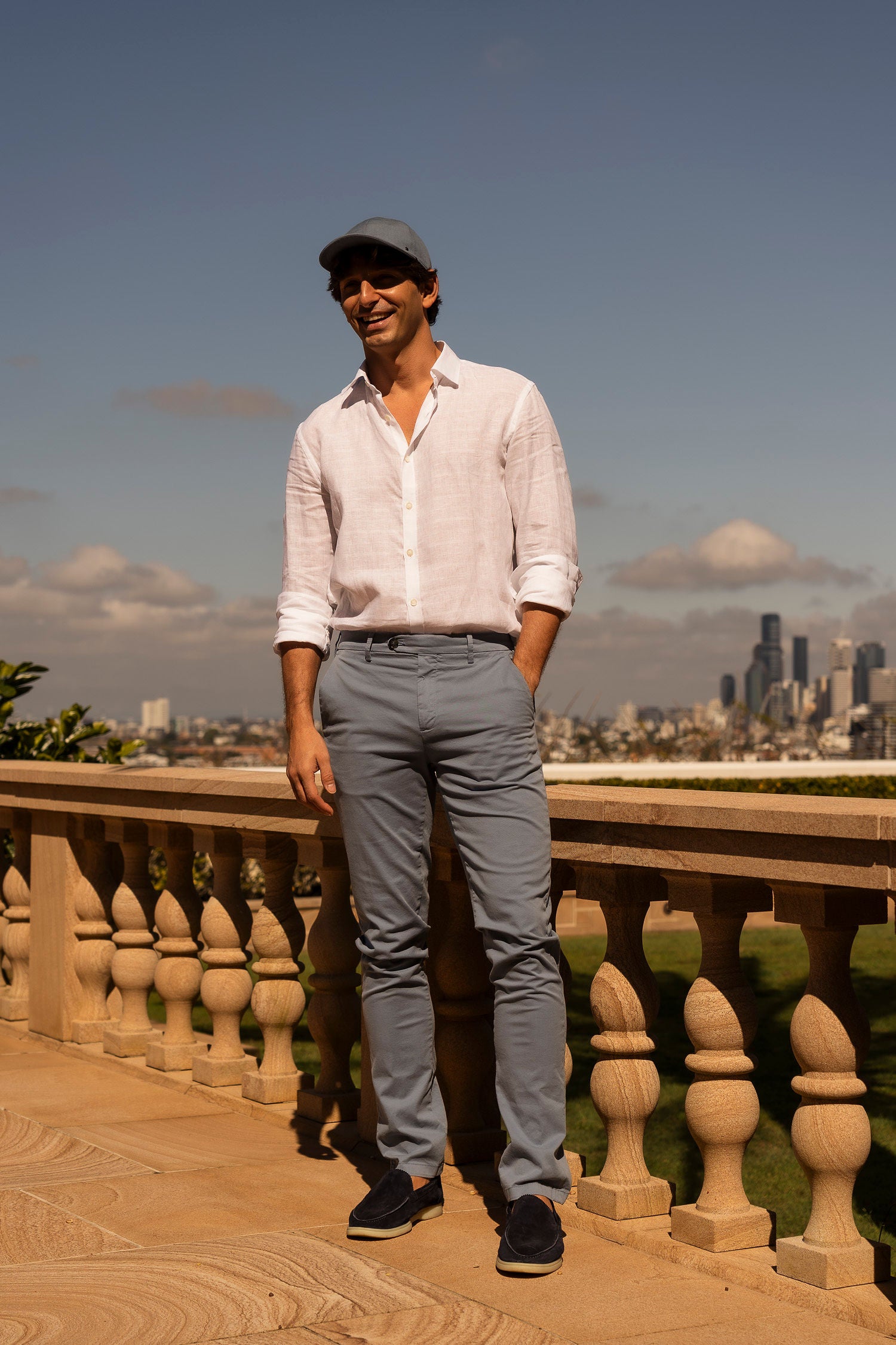 CANALI | Slim Leg Stretch Chino | Sky Blue