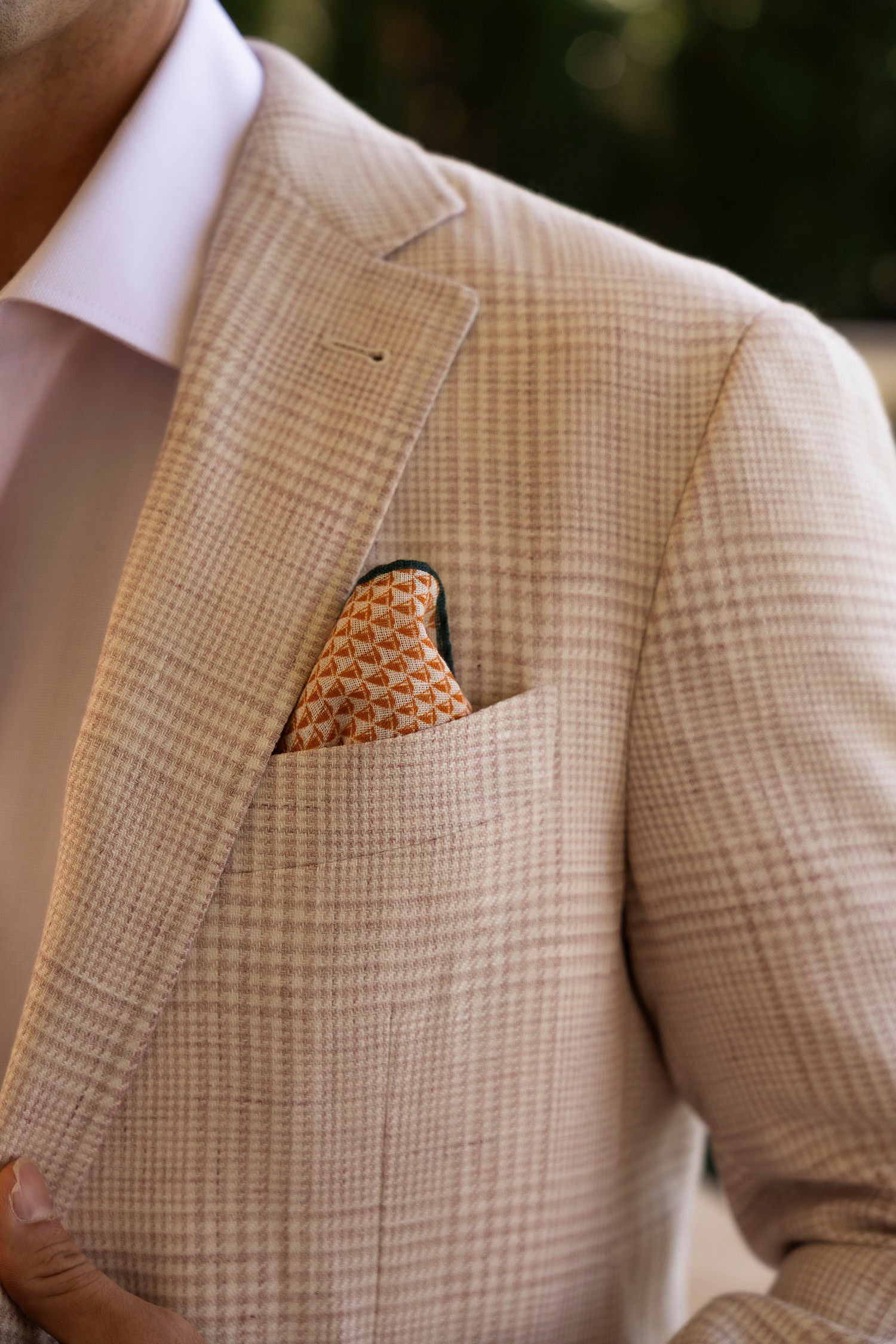 CANALI | Prince Of Wales Jacket | Pink & Cream