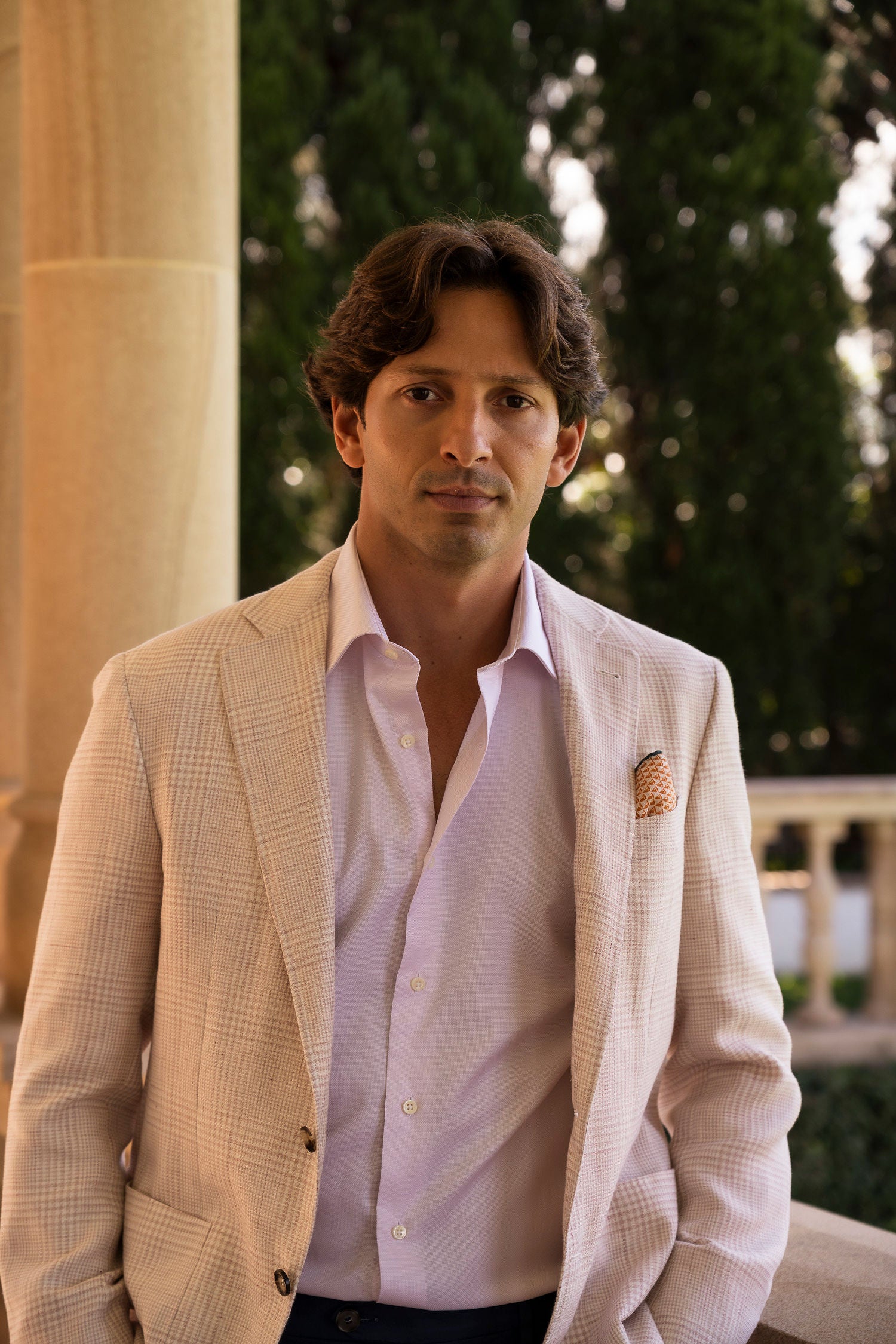 CANALI | Prince Of Wales Jacket | Pink & Cream