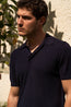 CANALI | Patterned Front Polo | Navy