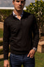 CANALI | Zip Knit Polo | Black