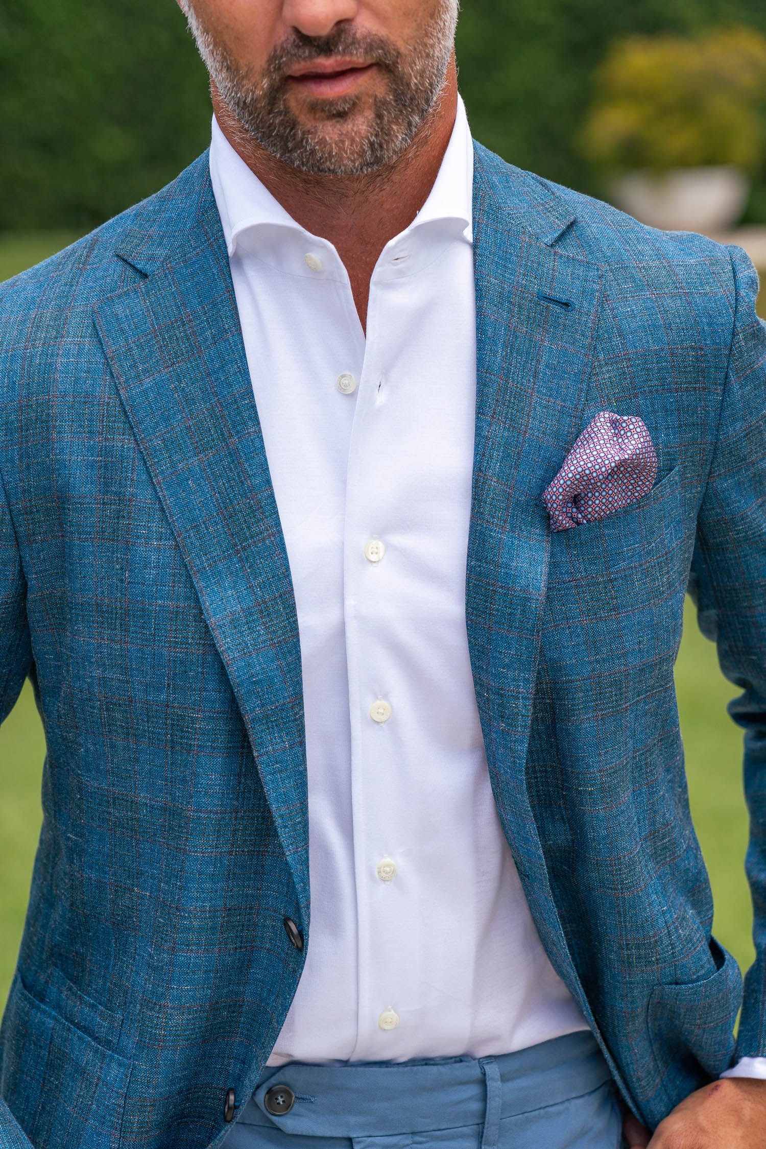 CANALI | Unlined Check Jacket | Teal