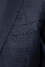 CANALI | Exclusive Super 150 Neat Check Suit | Midnight Blue