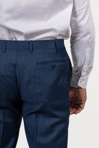 CANALI | Subtle Red Check Trousers | Dark Blue