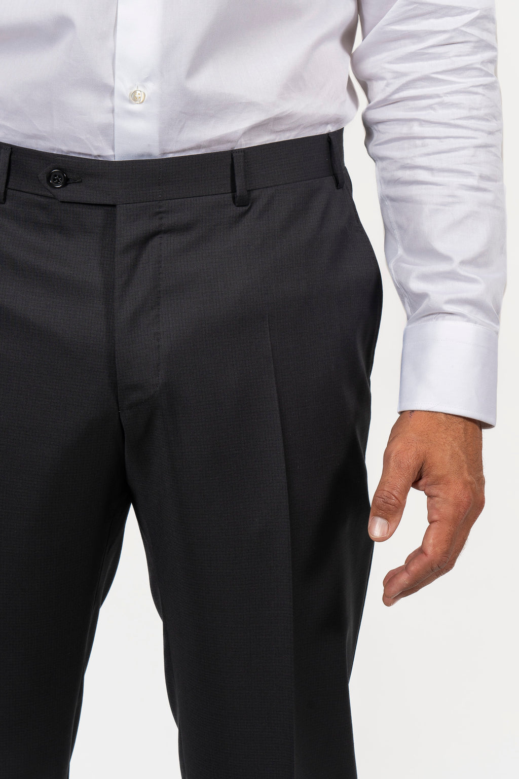 CANALI | Micro Check Trousers | Black