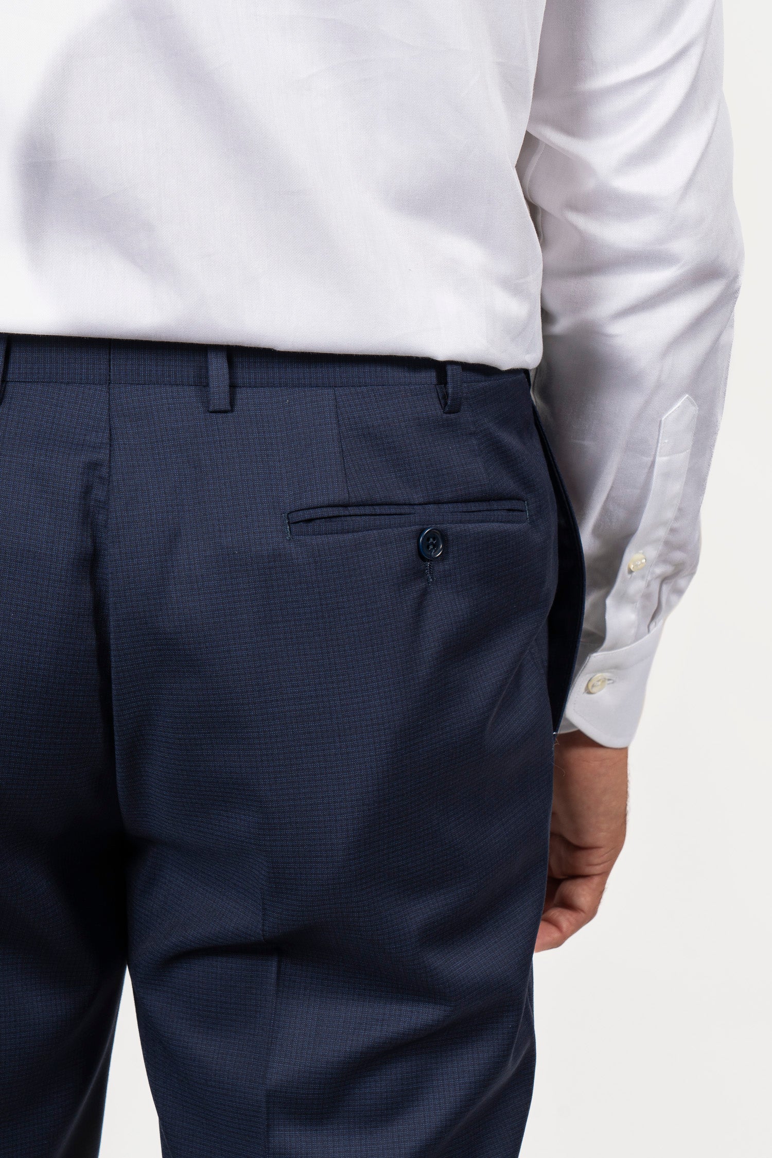 CANALI | Micro Check Trousers | Navy