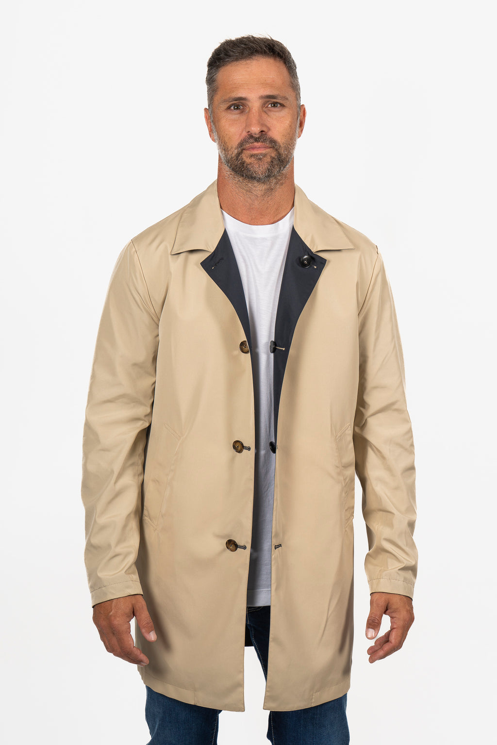 CANALI | Reversible Raincoat | Navy & Beige