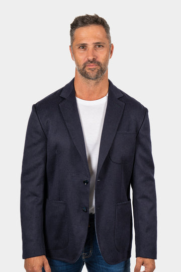 BRIONI Navy Cashmere/Silk and Wool Jacket