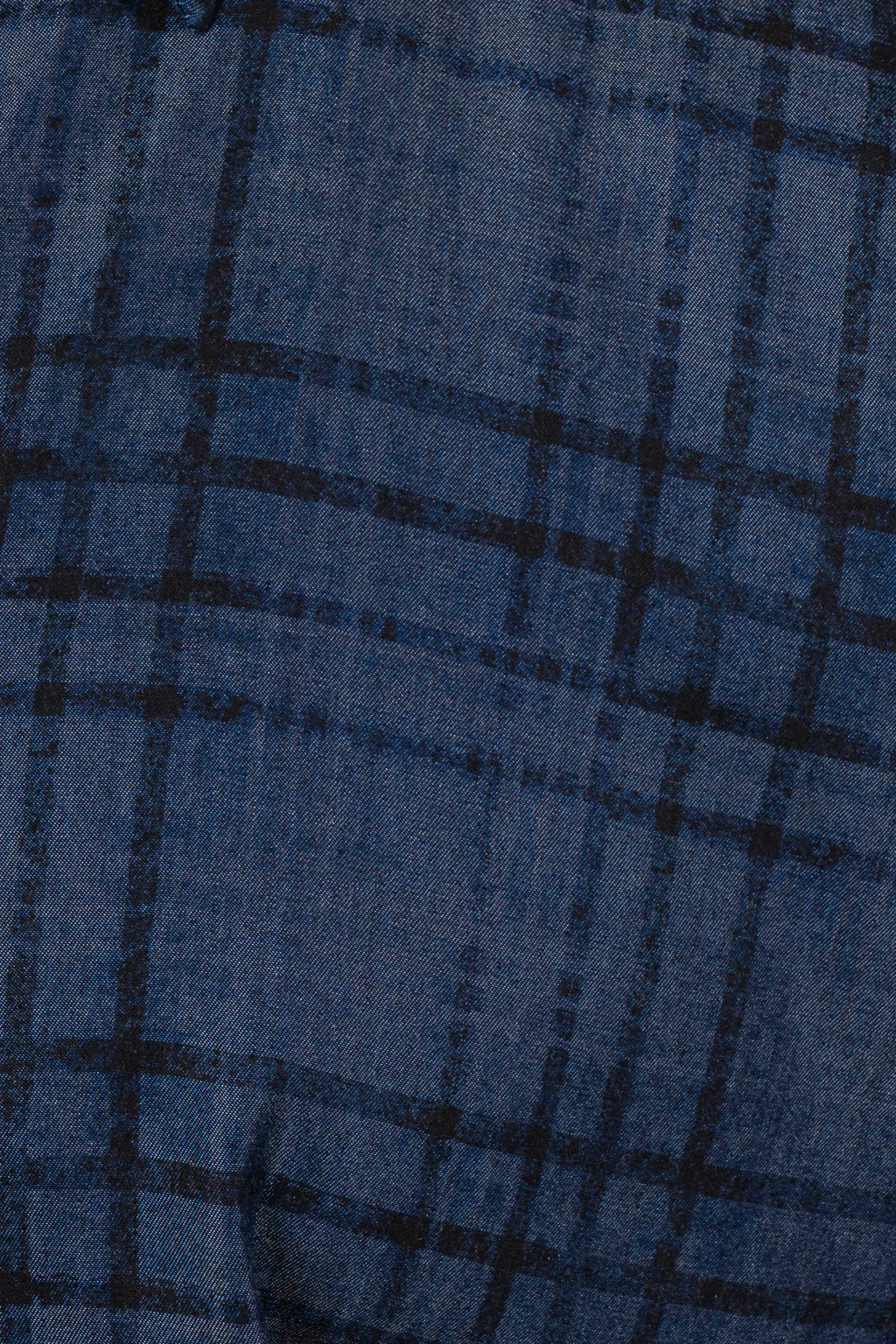 CANALI | Checked Chambray Shirt | Dark Blue