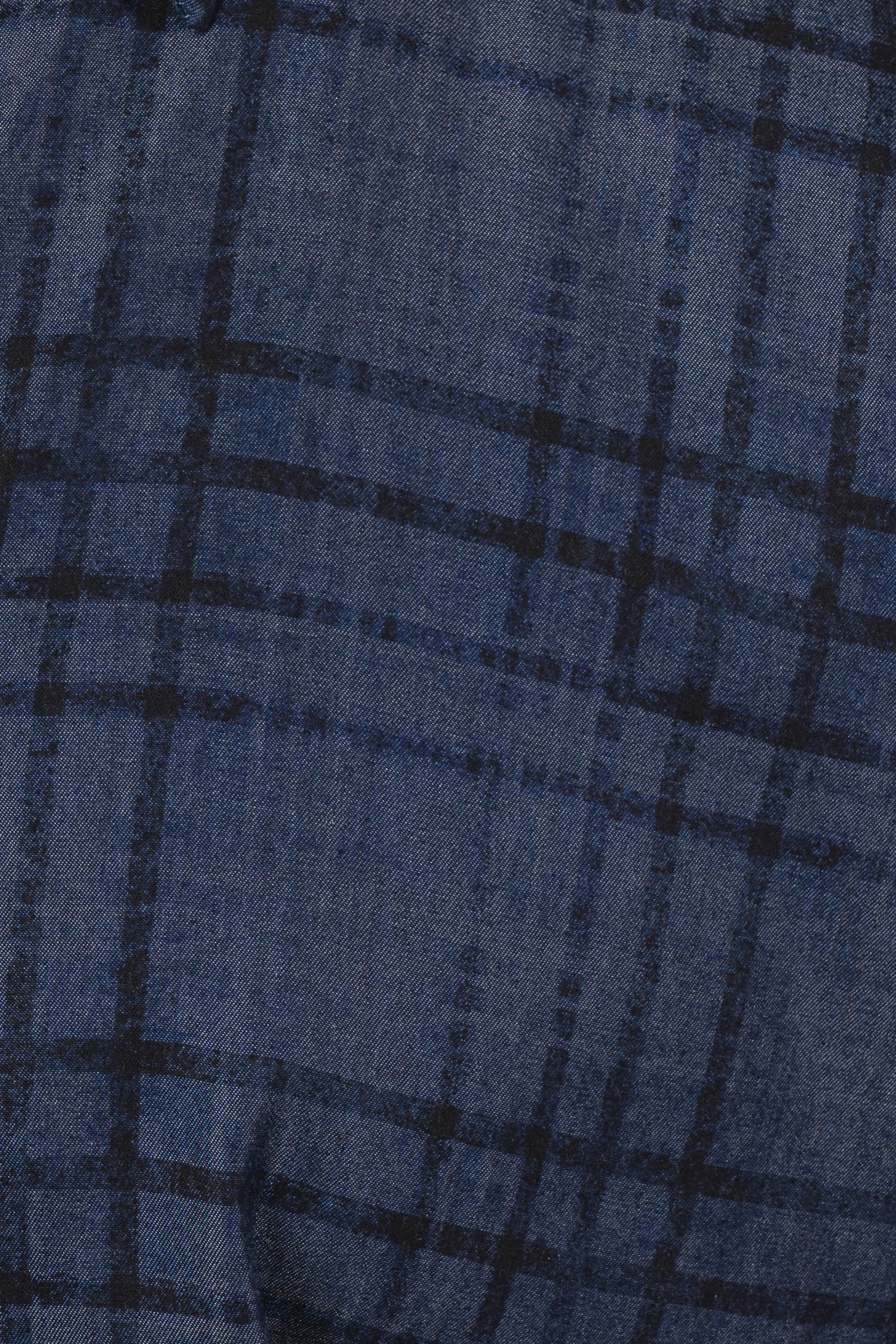 CANALI | Checked Chambray Shirt | Dark Blue
