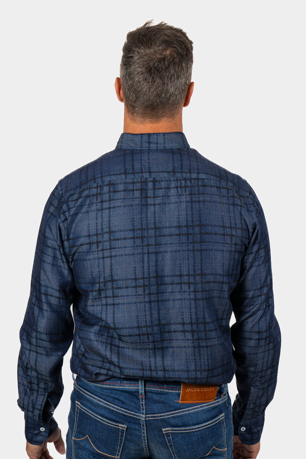 CANALI | Checked Chambray Shirt | Dark Blue