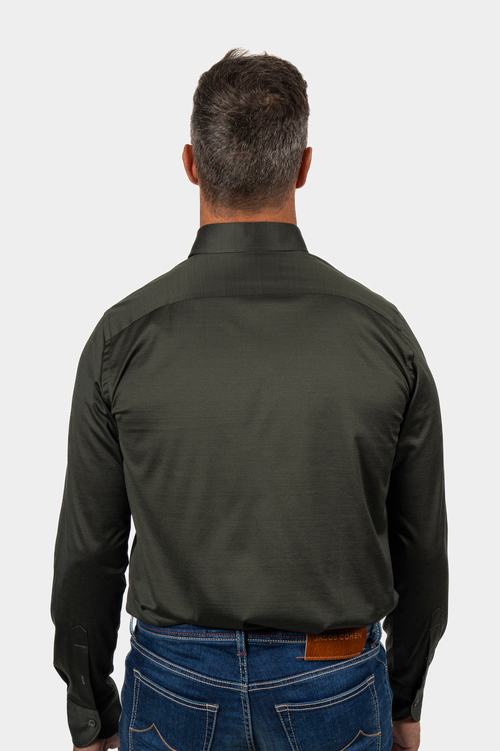 CANALI | Jersey Shirt Spread Collar | Dark Green
