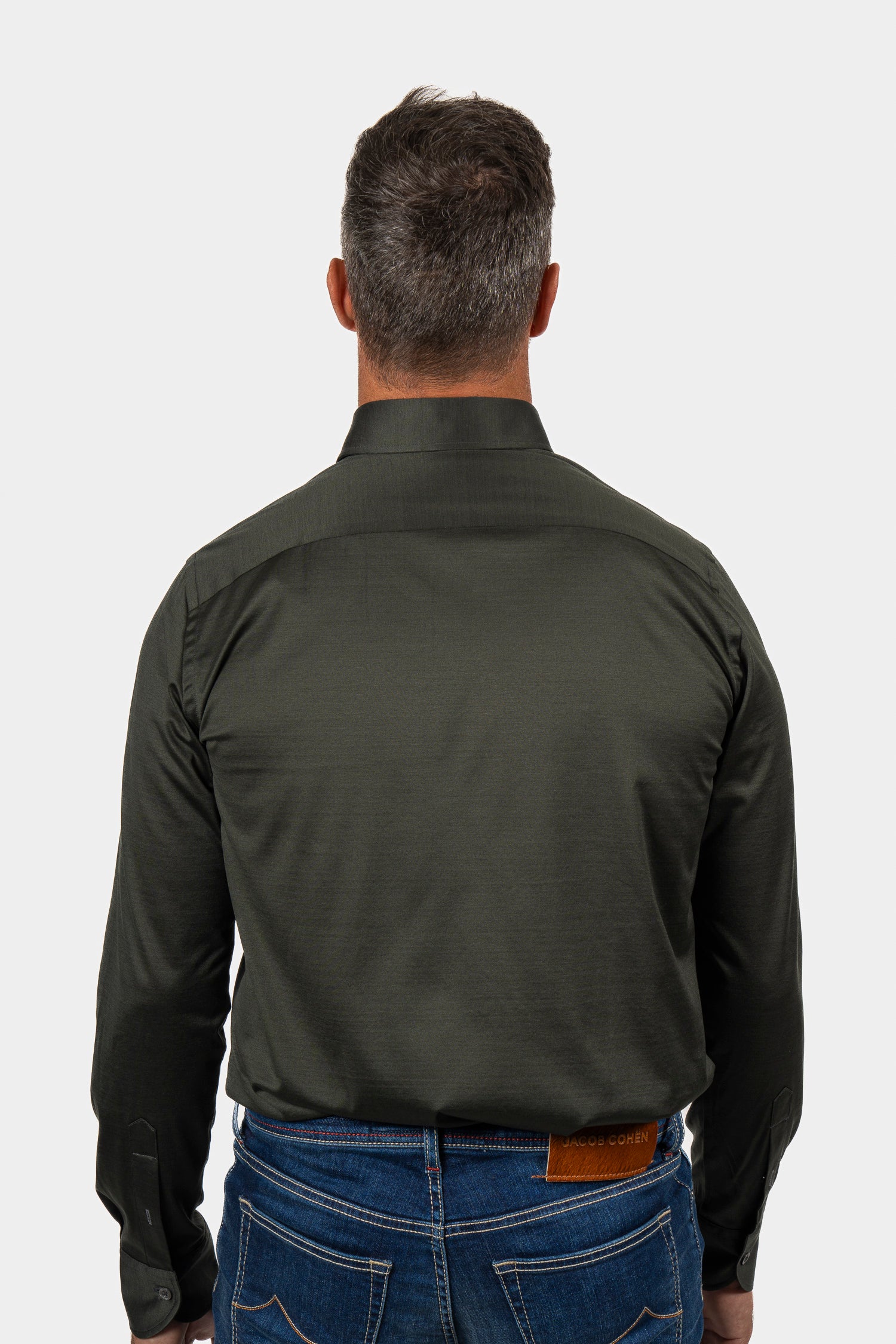 CANALI | Jersey Shirt Spread Collar | Dark Green