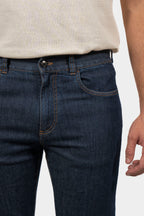 CANALI | Jeans With Tan Label | Dark Denim