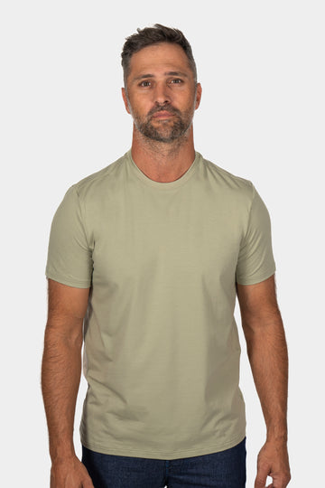 MEY STORY Sage Green Stretch Cotton T-Shirt