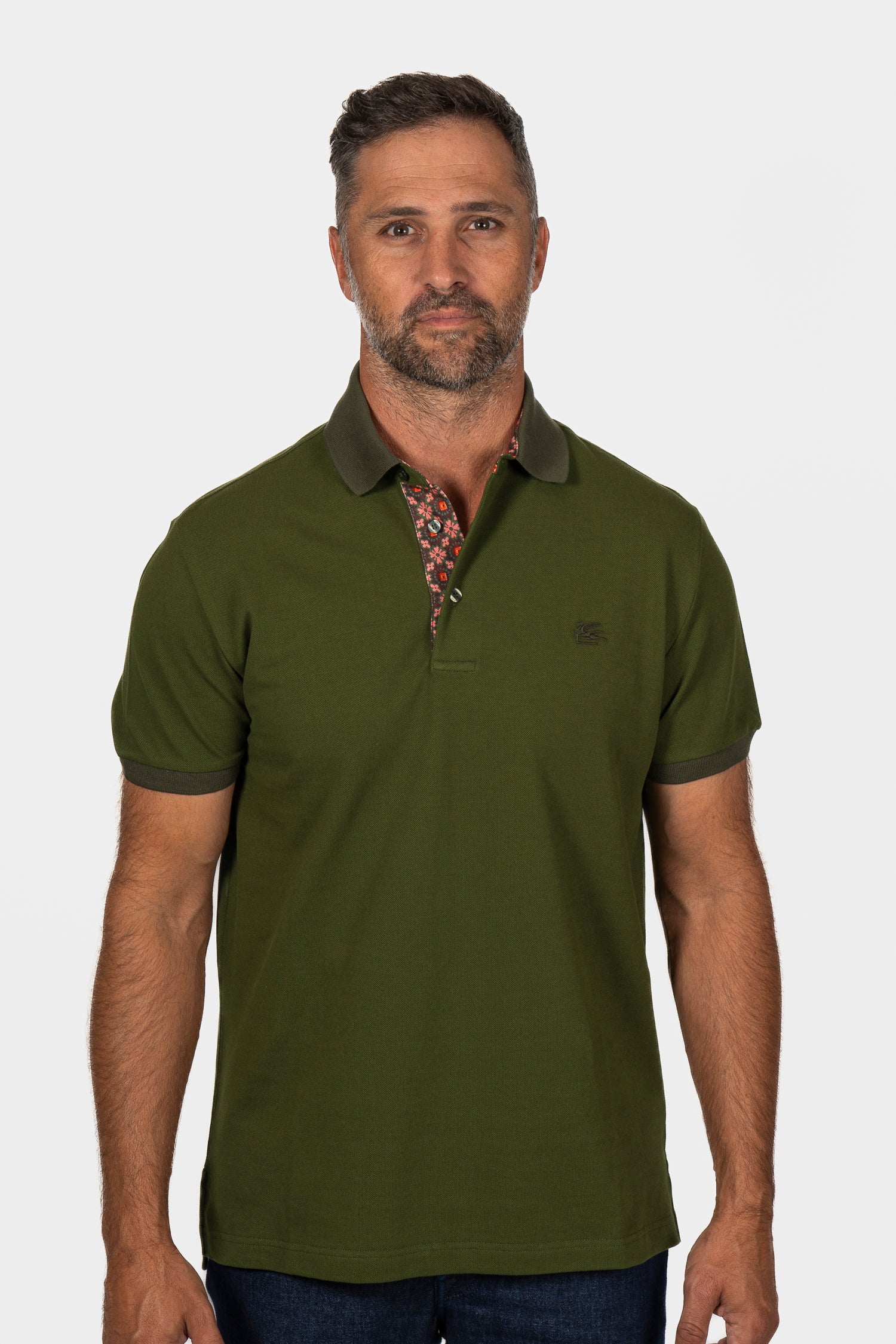 ETRO | Polo With Contrast | Olive Green