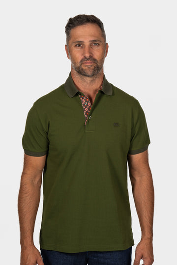 ETRO Olive Green Polo With Contrast