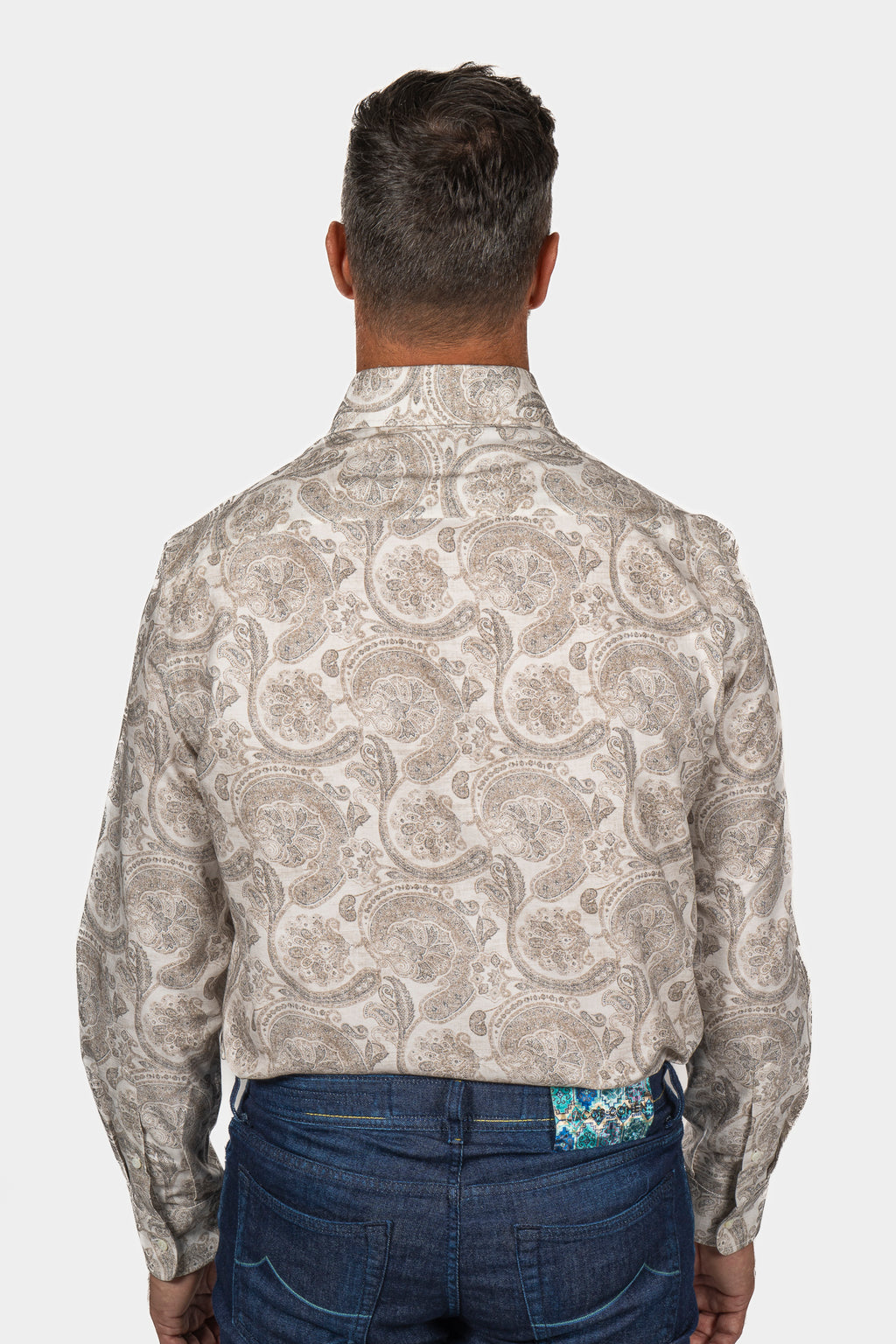 BRUNELLO CUCINELLI | Paisley Shirt | Brown & Cream